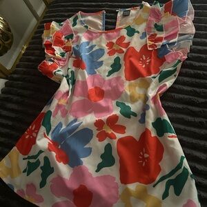 Floral Ruffle Sleeve Dress